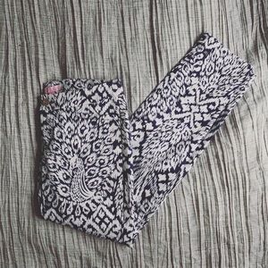 LILLY PULITZER Leopard/peacock Print Dress Pants